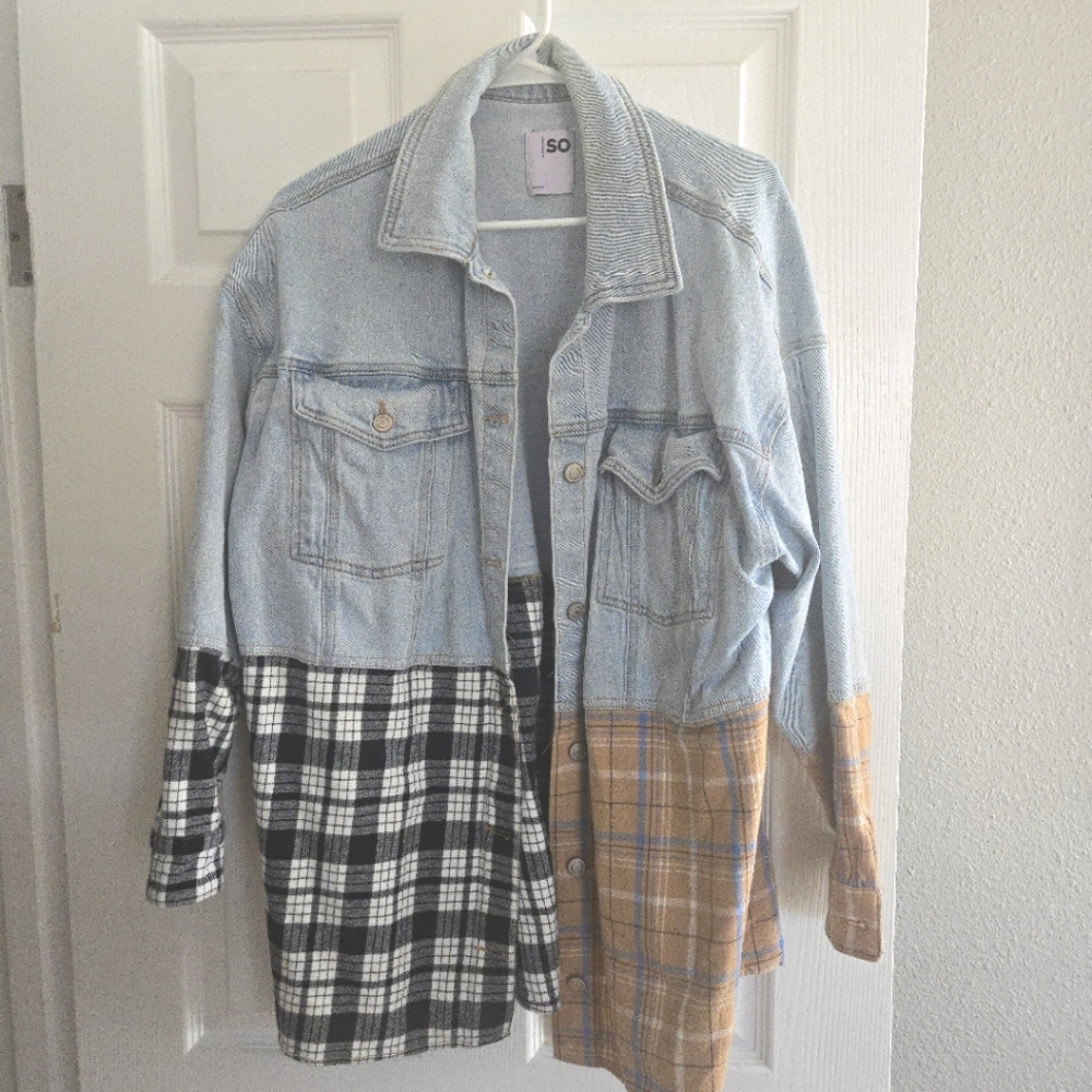 Denim flannel jacket